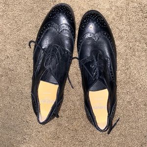 Black leather shoes